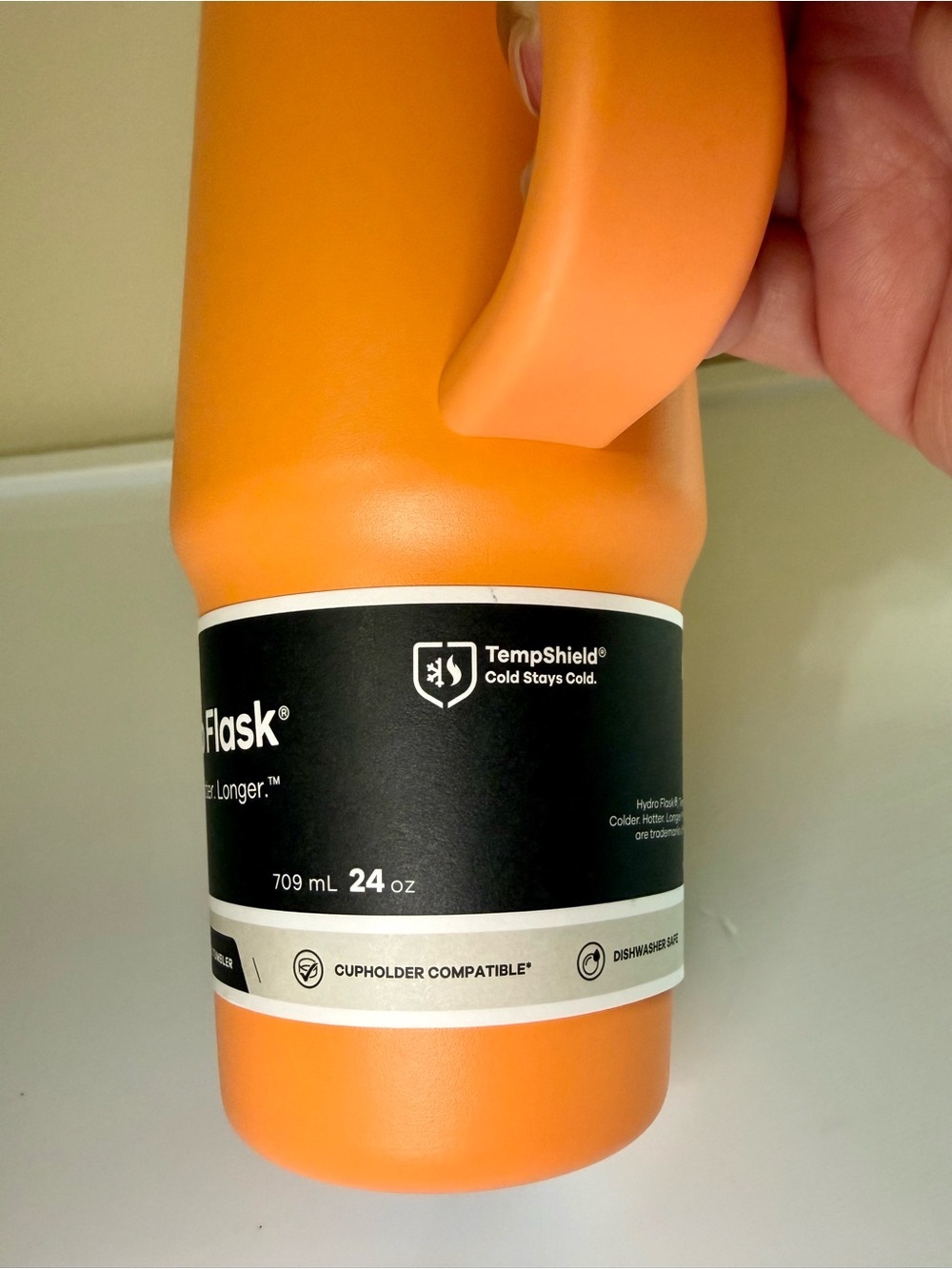 Hydro Flask Orange Insulated Straw Mug with Handle and Metallic Accent - Picture 4 of 4